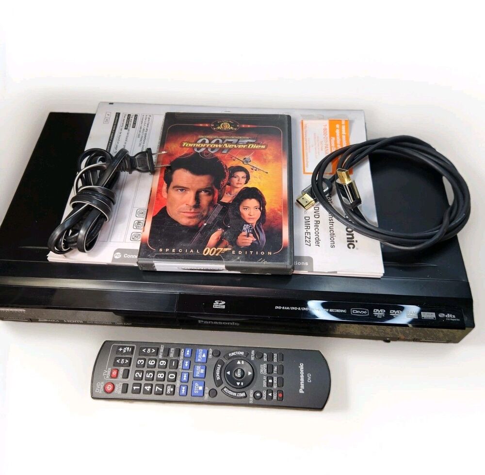 Panasonic DMR-EZ27 DVD Recorder Player w/ OEM Remote Manual HDMI Tested Works
